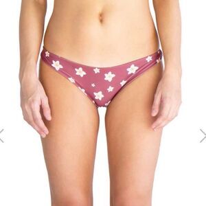 Nirvanic Swim Pink Floral Paloma Bikini Bottom in Plumeria Clay Women’s Large